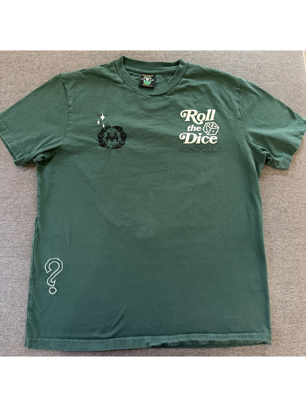 Monopoly x Shoe Palace Roll The Dice Make Money Not Friends Tee Green M